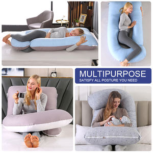 OEMカスタマイズJ型全身枕 妊婦用ウェッジ型マタニティ枕 魅力的なデザイン 腹部サポート 睡眠用生地 - Product Image 4