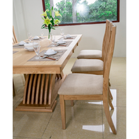Ensemble table et chaises de salle à manger en bois AMITY, moderne, haut de gamme, prêt à assembler, 6 places, pliable, durable, imperméable, meubles pour la maison