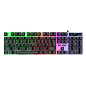 Bajeal K35 keyboard bercahaya USB Cavier, papan ketik backlit bermain game berkabel pc untuk kantor rumah