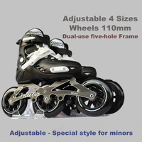 Patins à Roues Alignées de Vitesse à Trois Roues de Grande Taille pour Adultes et Enfants, Patins de Course de Rue avec Roues de 125 mm