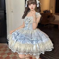 Robe Lolita Moonlight Mirror JSK élégante et douce pour adulte, en polyester, style princesse, accessoires de cosplay, costume de personnage, vente en gros