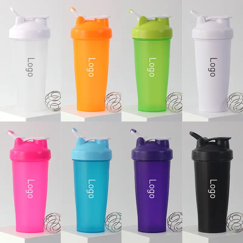 Bouteille shaker de poudre de protéine portable de sport d'entraînement de forme physique de gymnastique anti-fuite de 600ml avec balance en vente en gros