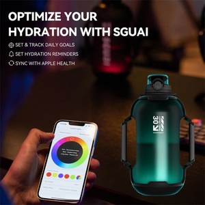 Botella de Agua Electrónica LED Tritan Sguai de 44 oz/1300 ml, Botella Inteligente con Recordatorio LED y Aplicación de Seguimiento para Deportes y Gimnasio - Product Image 6