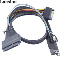 Kabel Adaptor MEO Plastik M.2 ke U.2 SAS SFF-8643 ke SFF-8639 dengan Selubung PVC/Nylon untuk Penggunaan Komputer