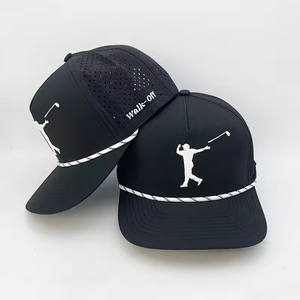 Customized Sports Waterproof 5 Panel Baseball Cap Hydro Breathable <b>Rope</b> Golf Hats - Product Image 4
