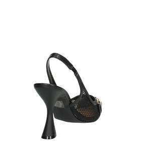 Ferre Women's Slingback <b>Pumps</b> <b>Black</b> F-361 Pointed Toe Mesh Heels - Product Image 3
