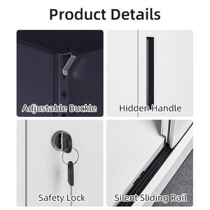 Archivador de acero con puerta corredera con cerradura de llave <span class=keywords><strong>para</strong></span> gabinete inferior de <span class=keywords><strong>Metal</strong></span> de oficina pequeña <span class=keywords><strong>para</strong></span> un almacenamiento eficiente de archivos - Product Image 3