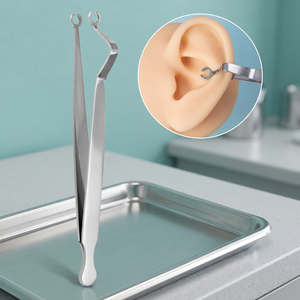 Pinces de perçage du cartilage auriculaire en acier inoxydable, instrument chirurgical manuel ORL de classe I pour des procédures auriculaires précises - Product Image 3
