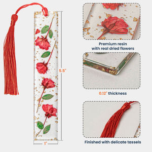 CYNYA Meilleure vente : marque-page en résine avec fleur <span class=keywords><strong>de</strong></span> <span class=keywords><strong>naissance</strong></span> <span class=keywords><strong>de</strong></span> 12 mois, œillets séchés naturels, fait main, cadeau sentimental pour les amoureux des livres - Product Image 5