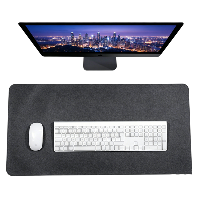 Premium PU Leather Mouse Pad Stitched Edge Non Slip Office Keyboard Mouse Pad