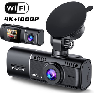 Enregistreur vidéo de conduite pour voiture, double objectif haute définition 1,5 pouce 4K+1080P+WiFi, vision nocturne GPS - Product Image 4