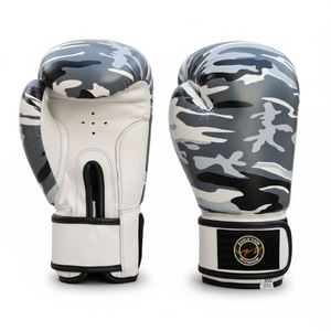White <b>PVC</b> Printed Filling Boxing <b>Gloves</b> with Adjustable Wrist Strap for Martial Arts and Training Universal Fit - Product Image 2