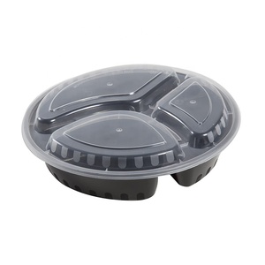 Disposable Plastic Food Take Out Packaging Containers Disposable 3 Compartment Plastic Lunch Boxes