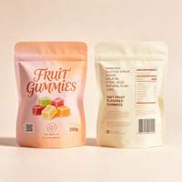 Op maat gemaakte OEM verpakkingen met geprint logo, staande pouches met glanzende afwerking en ziplock sluiting voor chips, snoep en chocolade