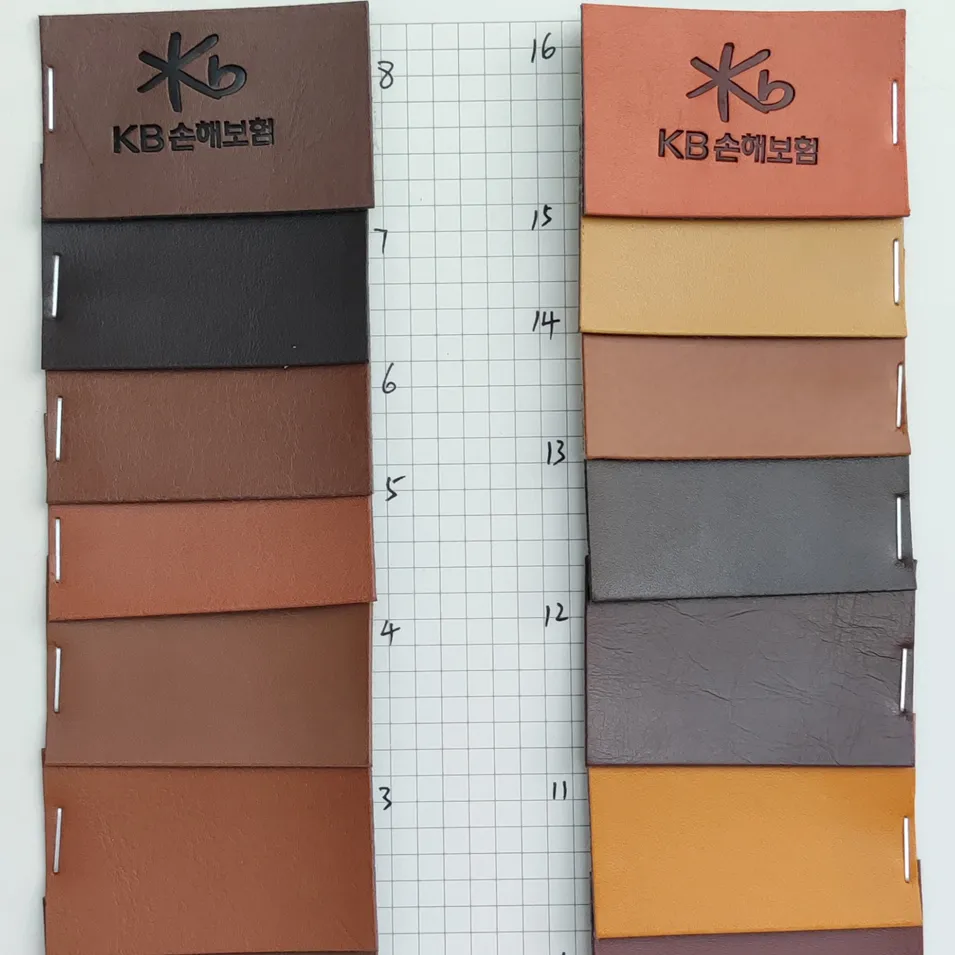 Hot stamp Color Change PU Synthetic Leather for Logo Patch and Jeans Leather Label, etc