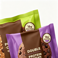 Sachet en plastique thermoscellé personnalisé avec impression sur le dos pour l'emballage individuel de biscuits, de gâteaux et de snacks