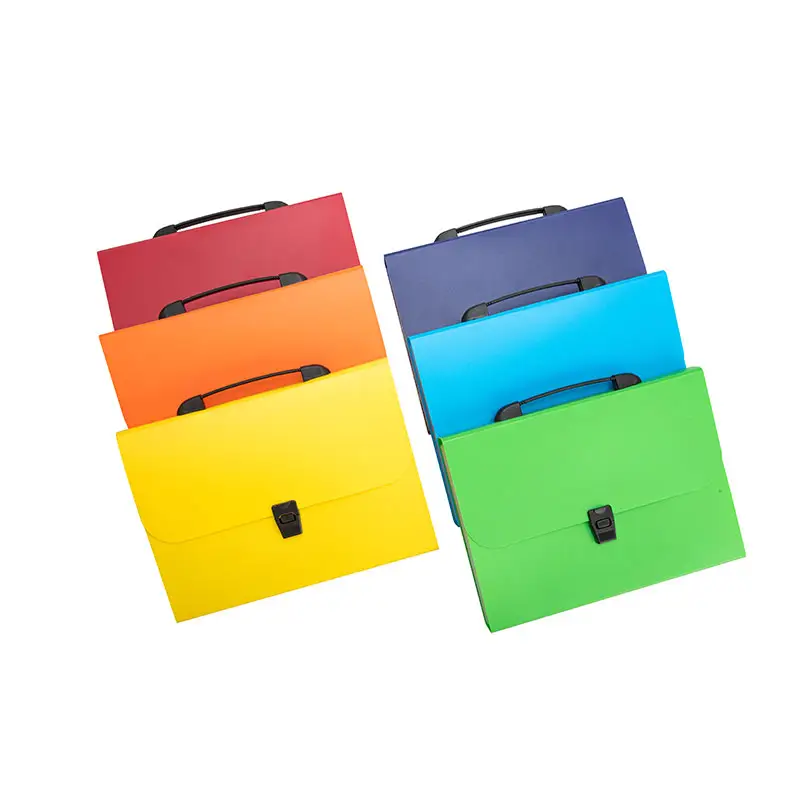 13 포켓 아코디언 폴더 핸들 맞춤형 사무실 버튼 학생 pp A4 플라스틱 문서 가방 확장 파일