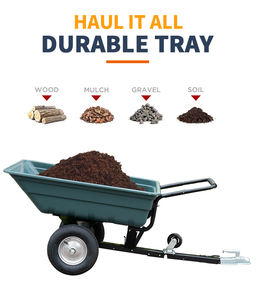 Chariot de jardin en acier robuste, <span class=keywords><strong>remorque</strong></span> à benne basculante, capacité de charge de 300 kg, finition peinte en poudre, <span class=keywords><strong>plateau</strong></span> en plastique pour utilisation en extérieur, <span class=keywords><strong>moto</strong></span>, VTT - Product Image 5