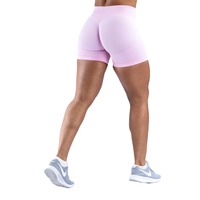 Shorts de yoga taille haute élastiques, rehausseurs de hanches, sans coutures, en Spandex/Nylon, infroissables, pour le fitness et le sport (sans fonction yoga)