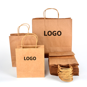 Senang01 tùy chỉnh có thể tái chế túi giấy màu nâu đáy vuông Túi giấy Kraft mua sắm thực phẩm có tay cầm - Product Image 6