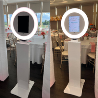 Photomaton portable rond avec angle de tête réglable, photomaton selfie avec télécommande pour fête, entreprise, photomaton iPad