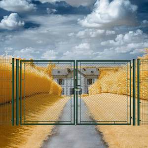 3x1.75m thân thiện với môi trường không thấm nước vườn/sân thép sơn tĩnh điện Chuỗi liên kết hàng rào lưới cổng - Product Image 1