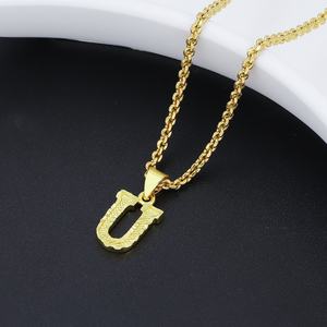 Collar con Colgante de 26 Letras Chapado en Oro de 24K JXX, Joyería de Latón para Niños - Product Image 6