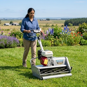 <span class=keywords><strong>Tondeuse</strong></span> à gazon à rouleaux à essence de 26 pouces avec bac à herbe de 55 L pour terrains de golf et terrains de football, fabriquée en Chine - Product Image 2