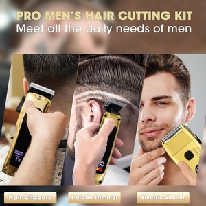 Juego de Cortapelos Profesional de Lujo para Hombre, 3 Piezas, Afeitadora Eléctrica Inalámbrica, Pantalla LED, Recortadora de Cabello con Ajuste a Cero - Product Image 2