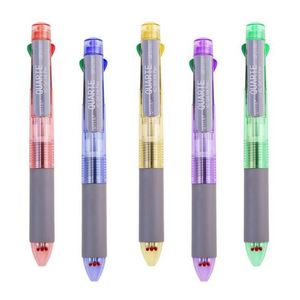 Bolígrafo de punta redonda lisa al por mayor del fabricante, cuerpo de plástico multicolor con tinta de 4 colores, logotipo personalizado, ancho de escritura de 0.5 mm, promociones - Product Image 6