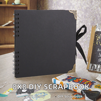 Album de scrapbooking DIY à spirales 8 x 8 pouces, 30 pages, avec couverture en papier kraft pour cadeau, photos et souvenirs