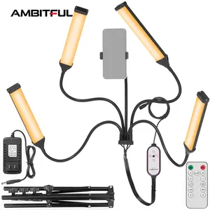 Ambirful 30W Studio nhiếp ảnh đôi cánh tay điền vào ánh sáng LED Video với chân máy đứng cho tiktok Tik Tok Selfie ánh sáng