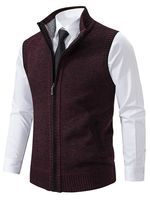Chaleco de Punto con Cuello Alto y Cierre para Hombre, Chaleco sin Mangas con Bolsillos, Ropa de Abrigo Informal para Otoño e Invierno, Logotipo Personalizado