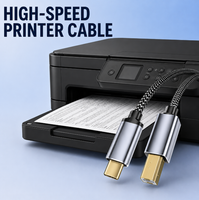 Câble d'imprimante USB 2.0 Type-C en TPE/PVC tressé haute vitesse pour ordinateur portable/PC – Vente en gros, OEM disponible