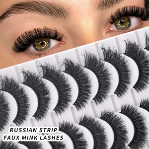 <span class=keywords><strong>Faux</strong></span> <span class=keywords><strong>cils</strong></span> en bande volume Super Bushy D Curl Russian White Tray Fluffy <span class=keywords><strong>Faux</strong></span> Mink pour portraits et tournages de courtes vidéos - Product Image 2