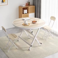 Table pliante circulaire, ne prend pas de place, simple pour la maison, portable et petite table ronde pour une utilisation en extérieur