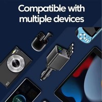 Cargador de Coche Retráctil 7 en 1 con Cable USB Tipo C PD para iPhone y Samsung, Cable de Carga Rápida, Adaptador para Encendedor de Cigarrillos