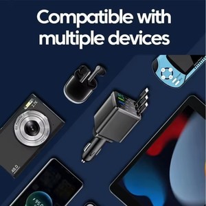 Cargador de Coche Retráctil 7 en 1 con Cable USB Tipo C PD para iPhone y <span class=keywords><strong>Samsung</strong></span>, Cable de Carga Rápida, Adaptador para Encendedor de Cigarrillos - Product Image 3