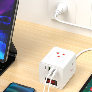 TIS điện Dải mở rộng ổ cắm với sạc nhanh sub-por USB và Loại C cho nhà cắm điện mở rộng du lịch Power Strip Cube - Product Image 3