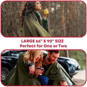 Ôliu đi điếm màu xanh lá cây 66 "x 90" Mỹ phong cách quân đội chống cháy Chăn len 80% mô hình rắn dệt kim kỹ thuật cho máy bay sử dụng - Product Image 5