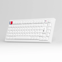 Clavier sans fil Akko Black on White 5075B Plus français rétroéclairé RVB AZERTY pour gamer, clavier mécanique rechargeable pour ordinateur de bureau
