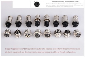 Enchufe de aviación de alimentación de cable GX12 macho hembra impermeable plateado conector de enchufe de aviación de 3 4 5 6 7 8 9 Core - Product Image 2