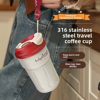 Mug à café isotherme en acier inoxydable 316 avec sangle, personnalisable, cadeau pour homme, femme, étudiant, utilisation en voiture, extérieur, 12-24 heures