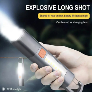 New mini nhỏ Kính thiên văn zoom USB có thể sạc lại tuổi thọ pin dài ABS nhựa cơ thể COB LED Ngọn Đuốc Đèn chiến thuật đèn pin - Product Image 4