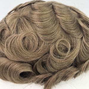 Emeda แฮร์พีชผมสีน้ำตาลอ่อนประดับลูกไม้ด้านหน้าระบบสำรองสำหรับ<span class=keywords><strong>ผู้ชาย</strong></span>วิกผมปลอมระบายอากาศได้ดีทำจากโพลี - Product Image 3