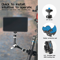 Bras magique universel portable et réutilisable en gros, bras magique en métal, micro appareil photo reflex numérique, double pince super-clamp avec bras magique