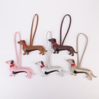 Porte-clés Chien Teckel en PU, Cuir Cousu Exquis, pour Grossistes et Boutiques, Ornement de Sac à Main, Pendentif de Sac à Dos