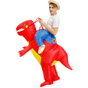 Costume de dinosaure <span class=keywords><strong>T</strong></span>-<span class=keywords><strong>Rex</strong></span> rouge enflammé gonflable pour Halloween, fête amusante, cosplay, déguisement de dragon, adultes unisexe, animal/anime - Product Image 5