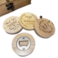 Ensemble d'ouvre-bouteille magnétique pour bouteille de bière en bois de bambou personnalisable Porte-clés pour réfrigérateur pour cadeaux de mariage et décorations d'invités
