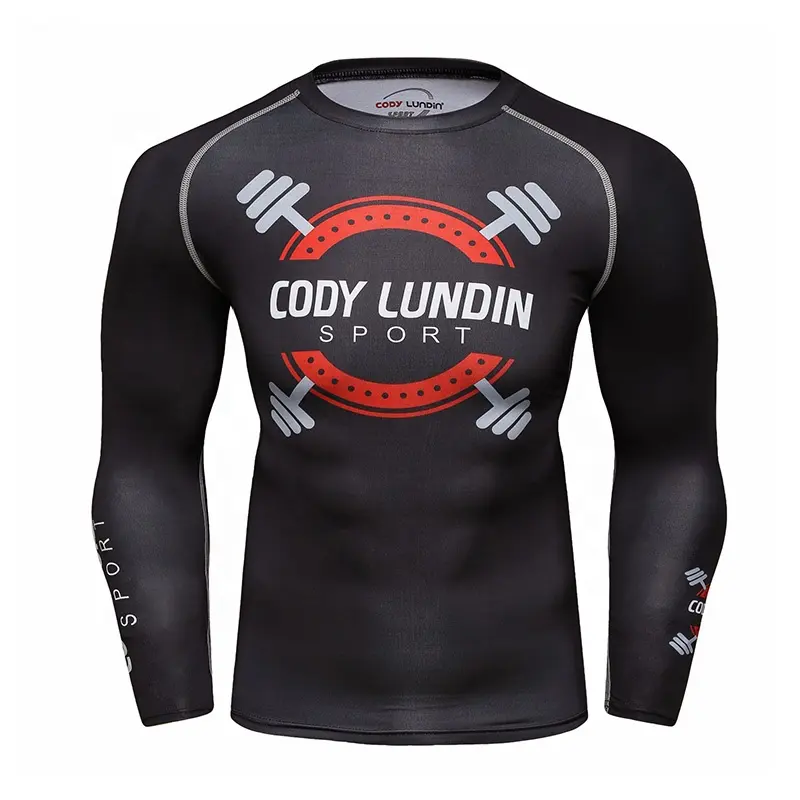 Cody Lundin Bjj Jiu Jitsu Boxing Shirt Custom Sublimation Long Sleeve Rashguard Men Tattoo Anti-uv Men's Gym Compression T shirt